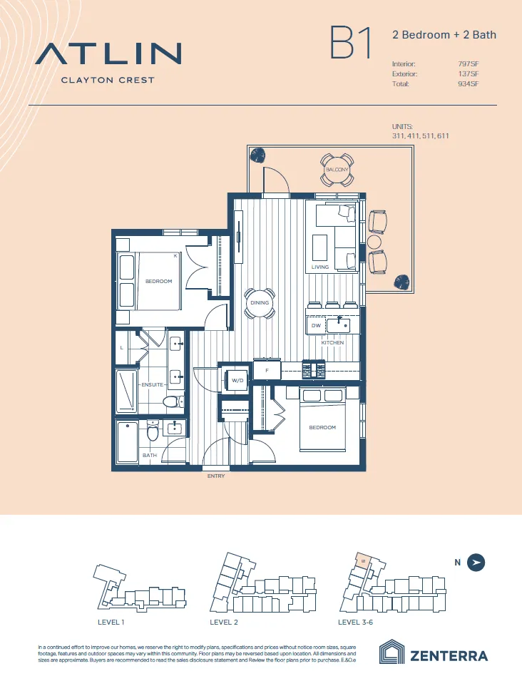 atlin condos floor plan B1