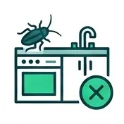 Cockroach control for kitchens and food storage areas