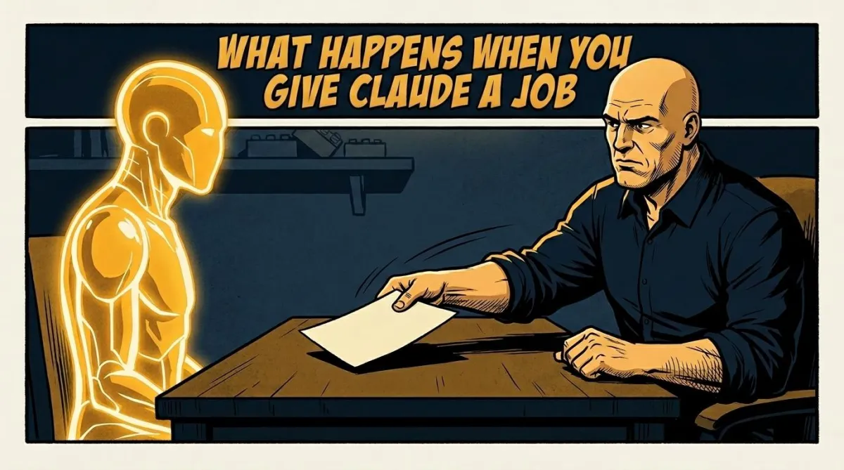 Comic book illustration of a real estate professional handing a job description to an AI assistant — how to use Claude AI for real estate