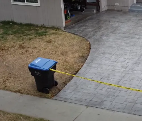 finished stamped concrete driveway 
