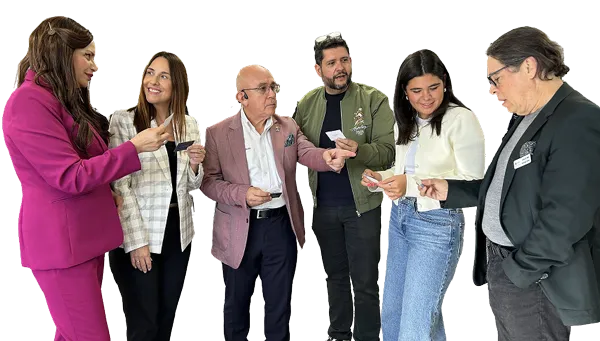 Modern event registration dashboard interface on a laptop, with clean blue and white design, showing attendee list and analytics, set on a minimalist desk with soft daylight. No people present.