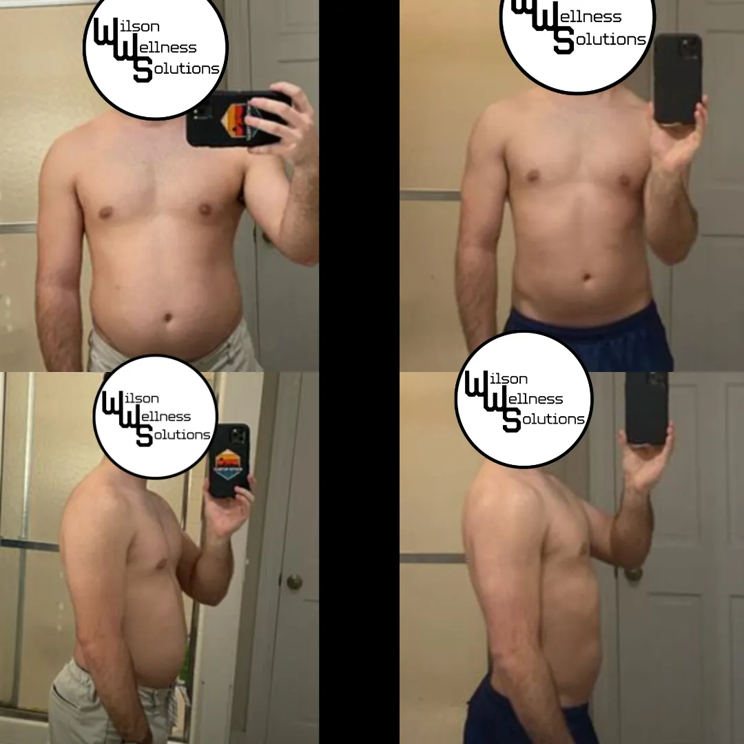 Male fitness client fat loss transformation