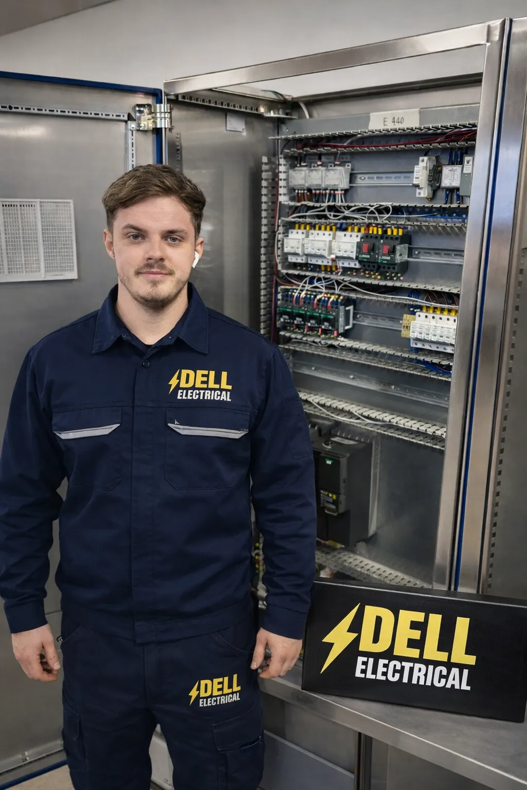 Electrician in Rochdale working safely on electrical installation