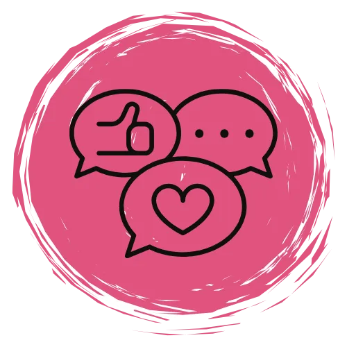 Icon mit Social Media Reaktionen