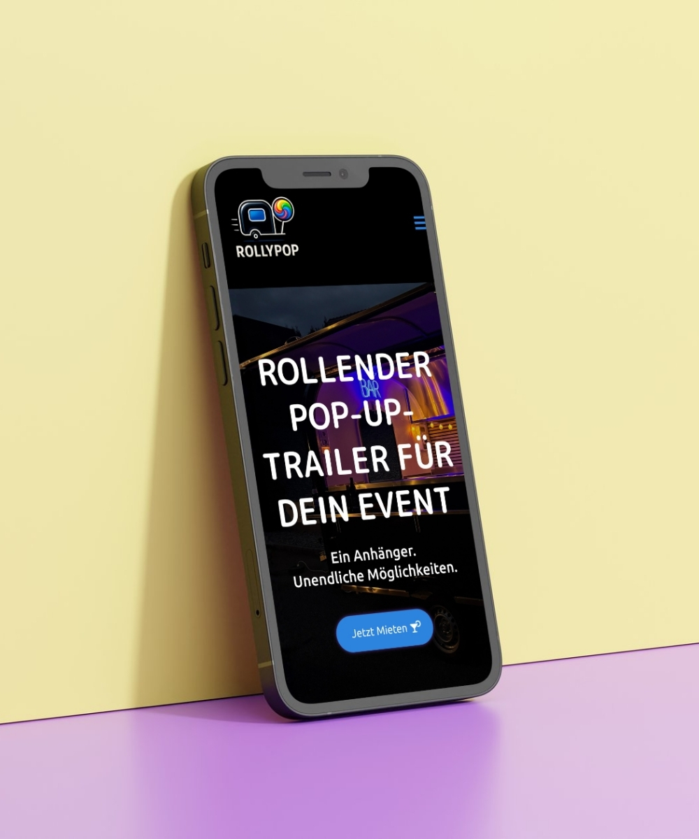 Smartphone mit Bild einer Website