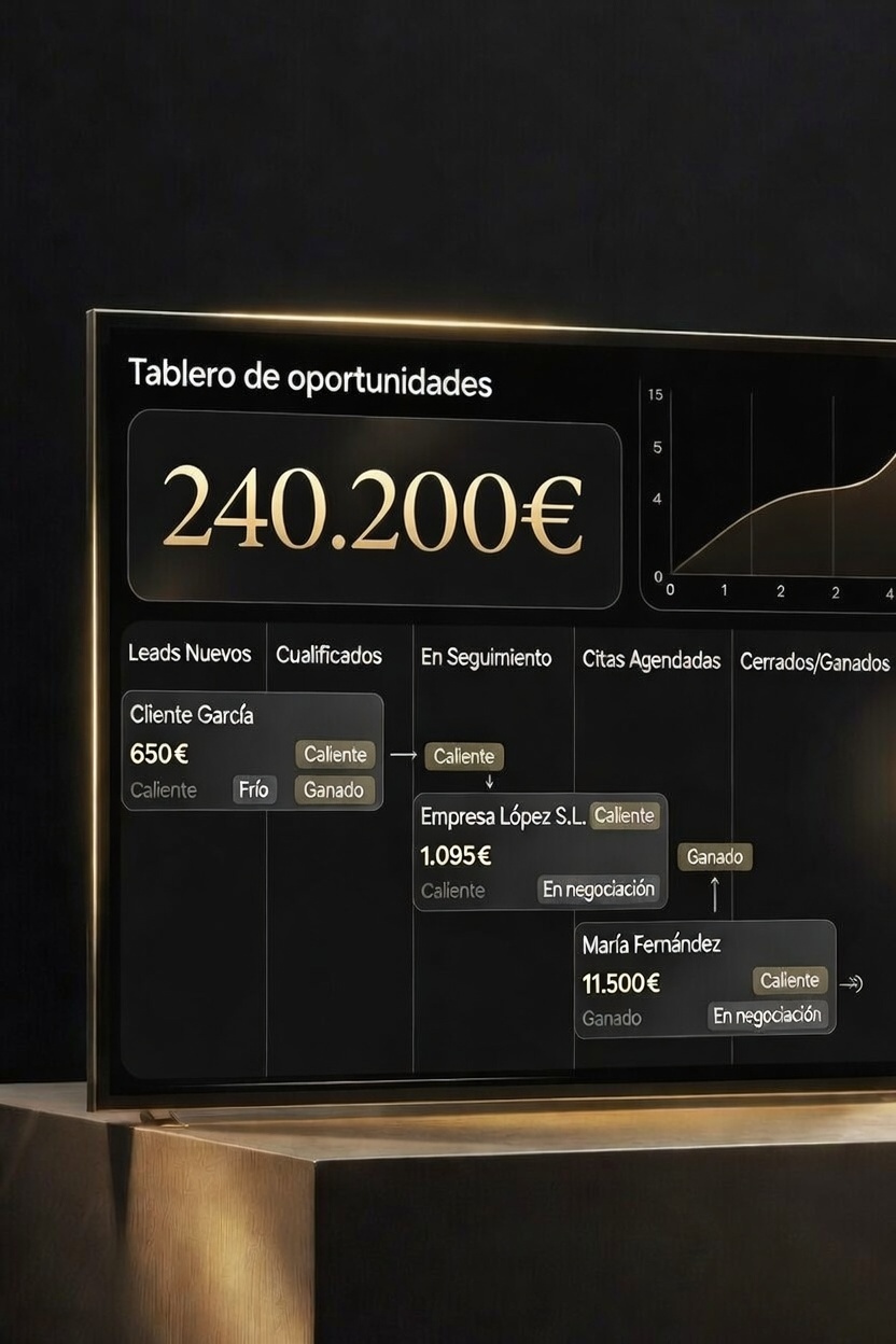 Gestión de clientes y automatización de embudos de venta en CRM avanzado