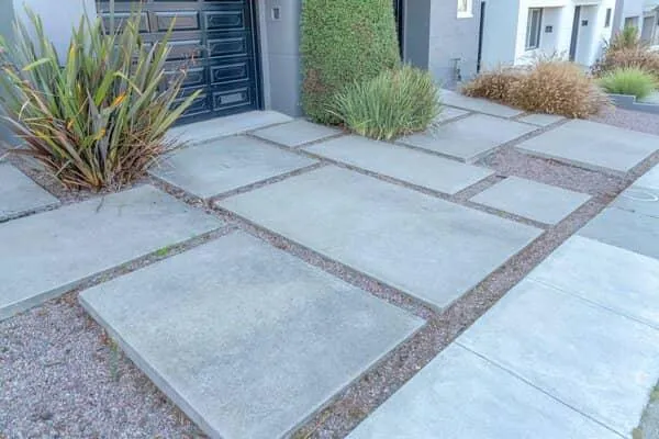 Multiple concrete pad installation for home entrance