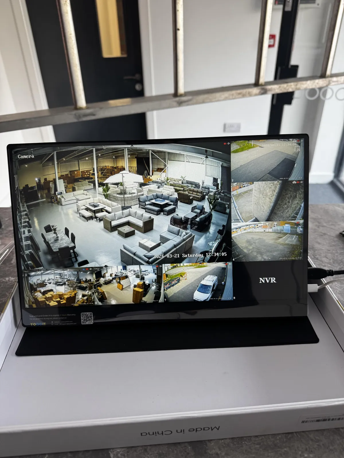 Security camera installed inside of a factory in north east and Yorkshire 