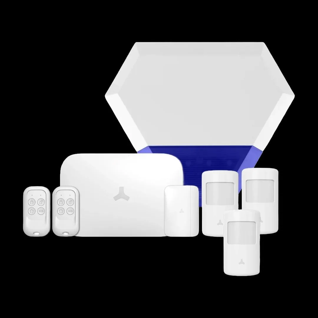 Professionally installed alarm system with motion sensors door sensors and outdoor siren 