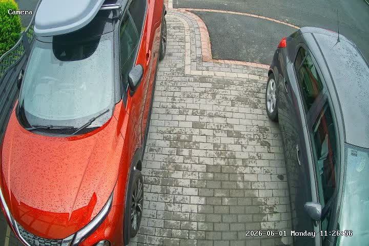 Billingham CCTV camera view of a driveway with a parked car