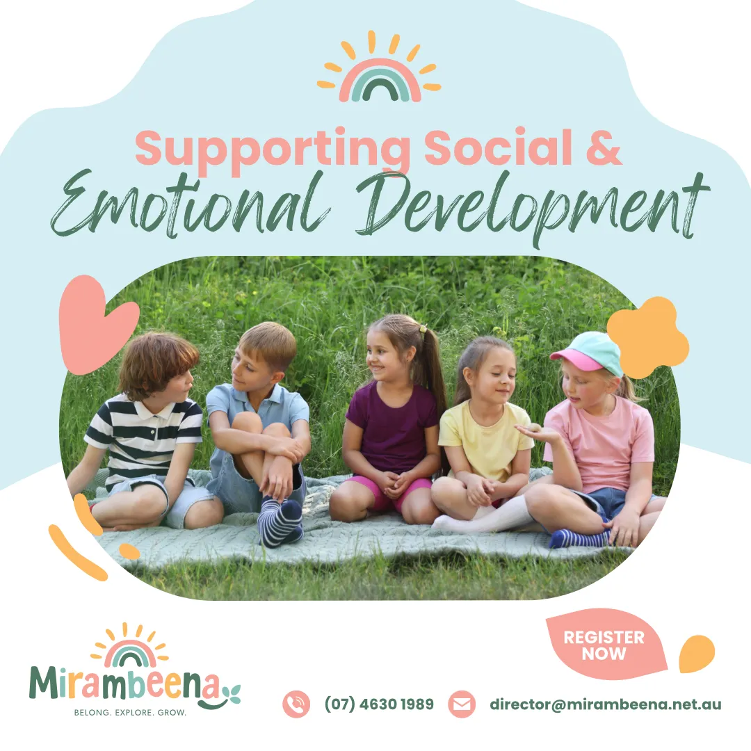 Educators at Mirambeena Children’s Centre in Toowoomba supporting children’s social and emotional development through play and guided interactions.