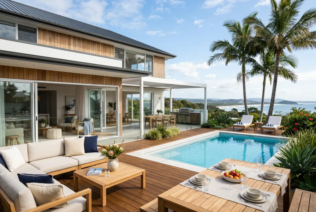 Professionally managed Sunshine Coast holiday rental property with modern coastal design