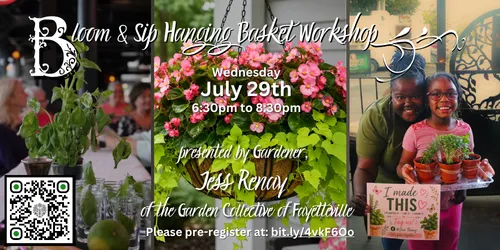 The Tipsy Gardener presents Bloom & Sip Hanging Basket Workshop 