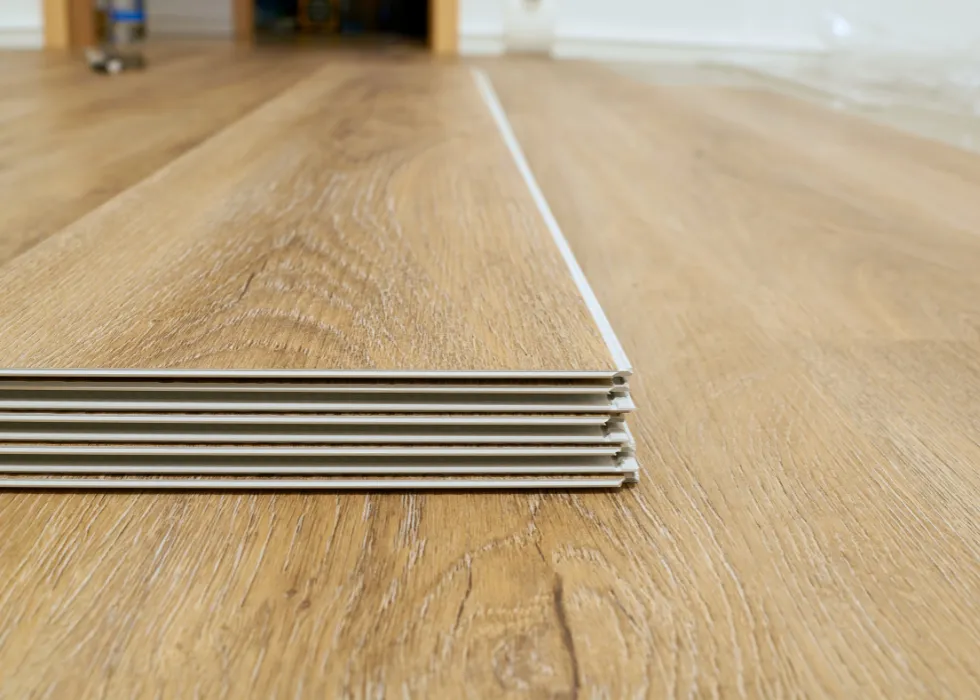 Luxury vinyl flooring installation completed by Miget Artizan Construction in Portland, OR