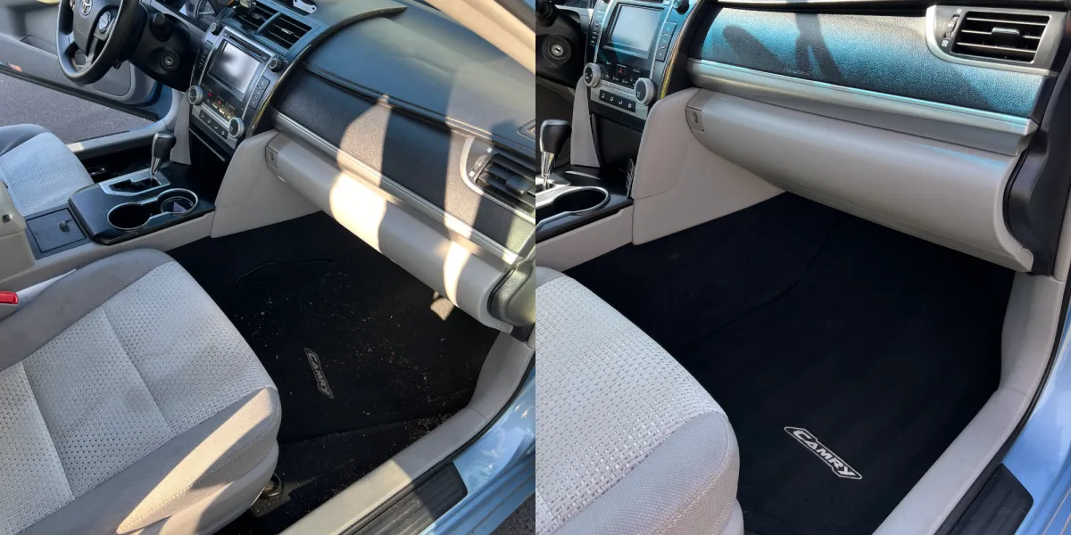 camry interior clean black mats