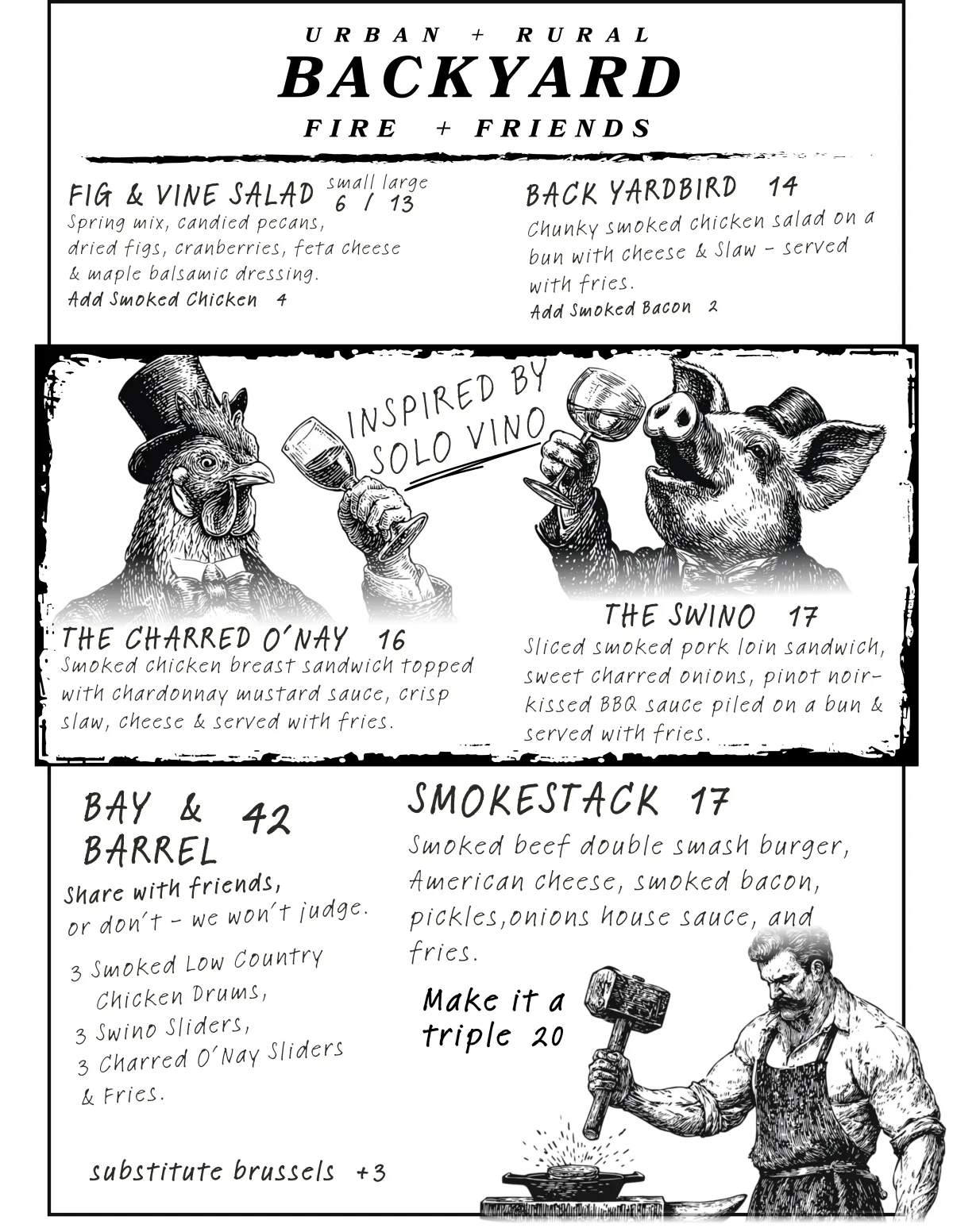 The Backyard Aiken Menu