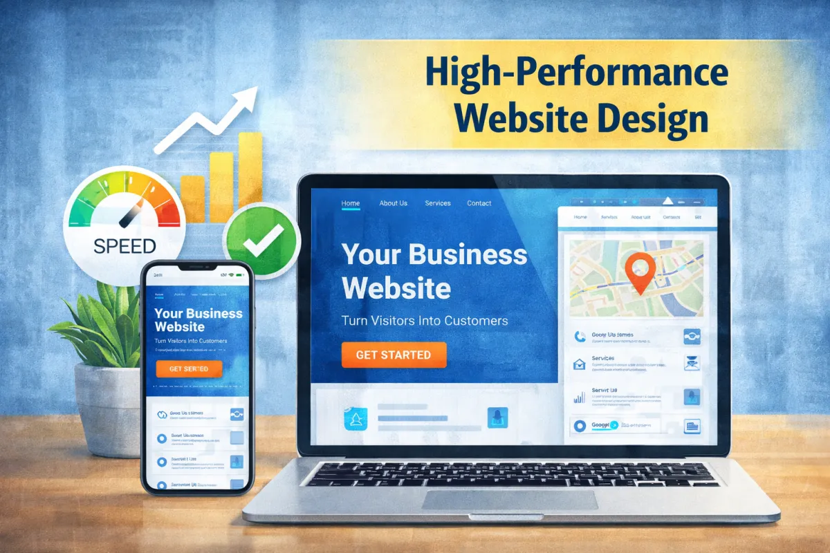 High-performance website design optimized for speed, user experience, and local SEO conversions