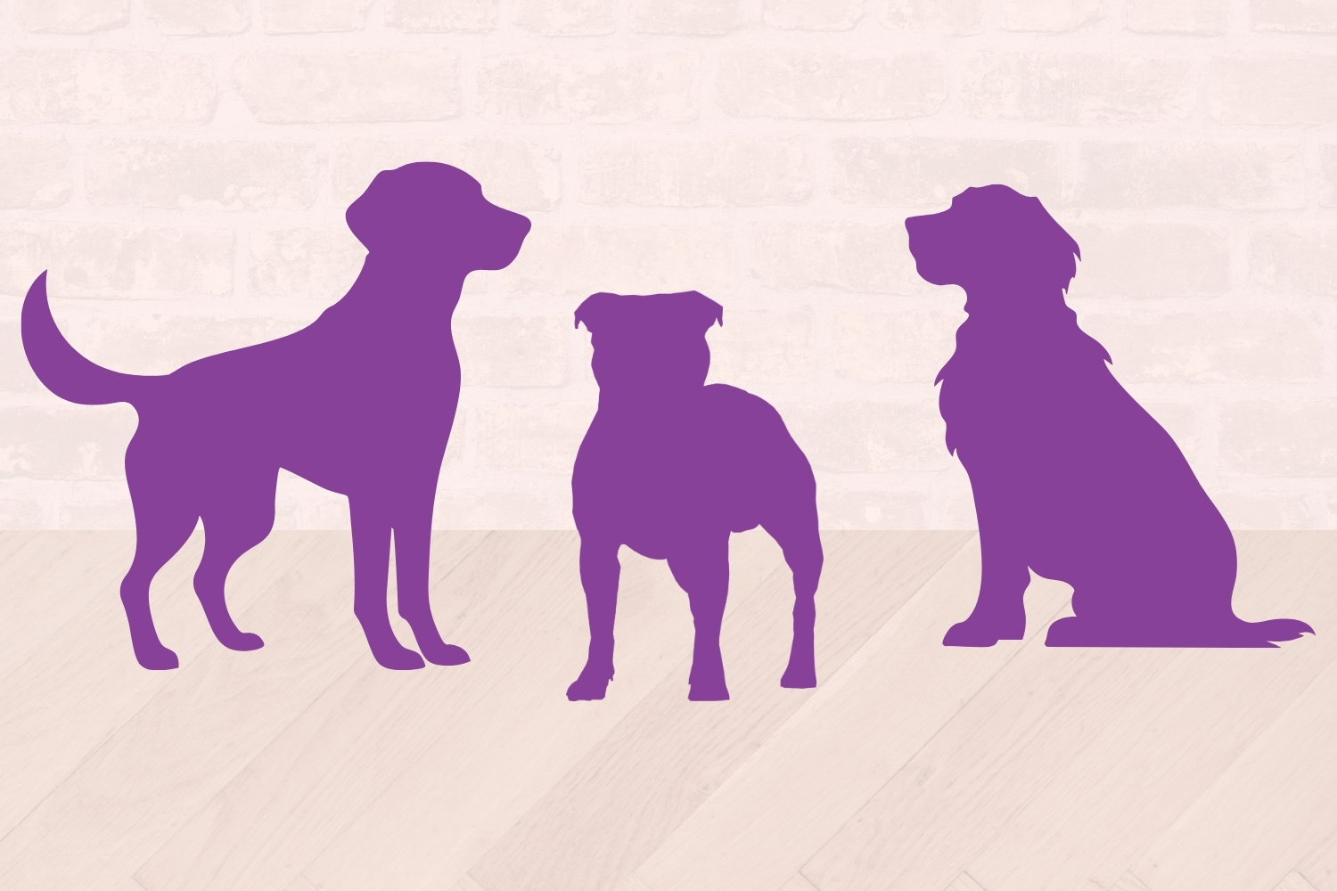 three dogs silhouette