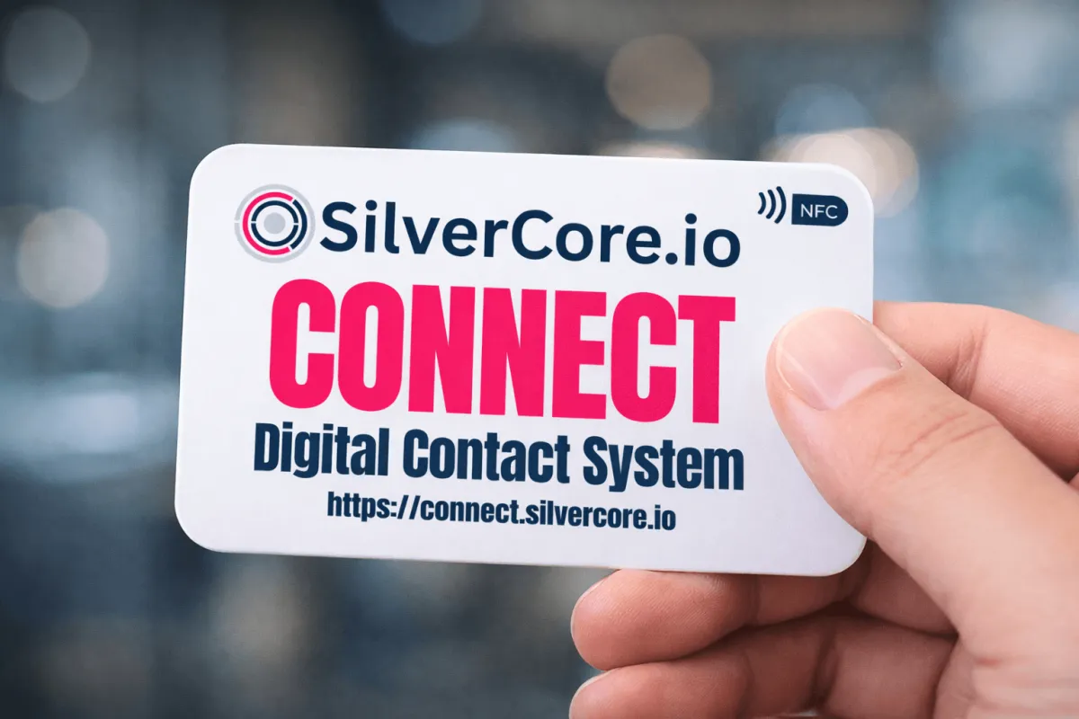 Premium NFC business card mockups by SilverCore