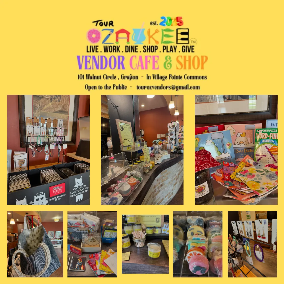 Tour Ozaukee Vendor Cafe & Shop, Village Point Commons, Grafton Wisconsin