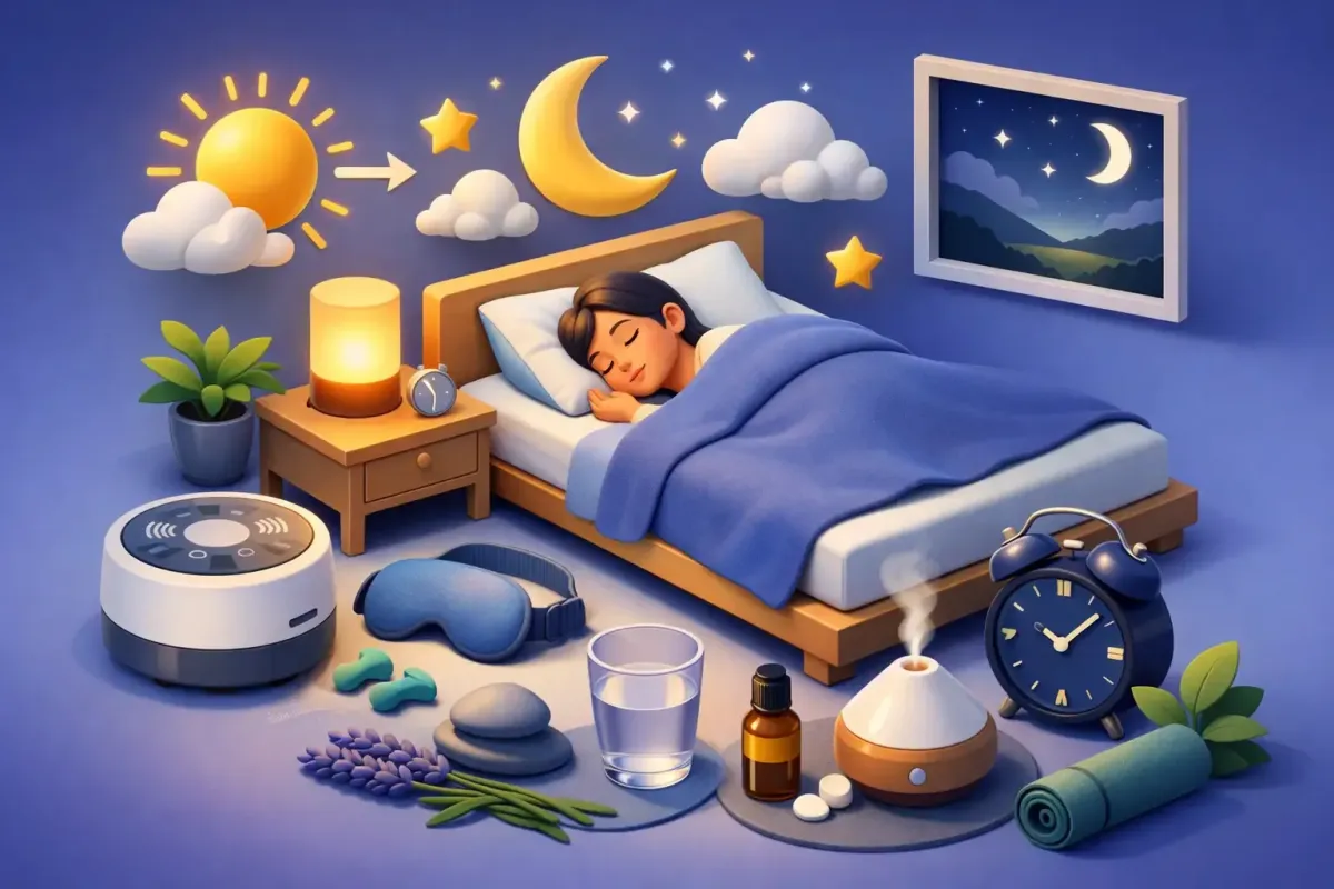 Woman sleeping soundly through the night without medication