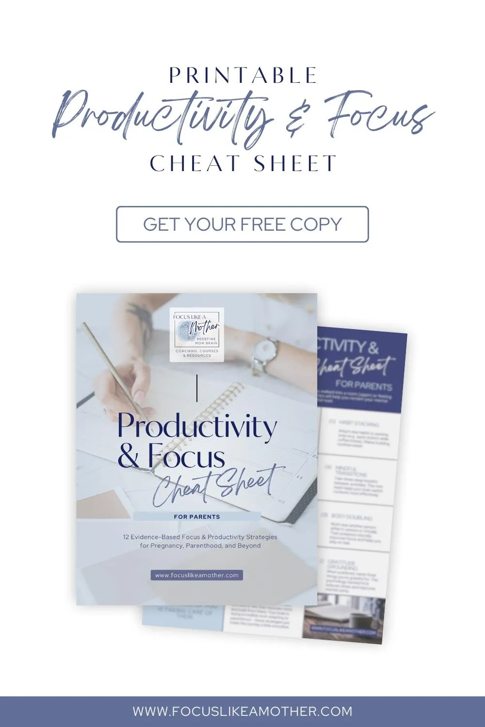 mom brain parent productivity and focus cheat sheet