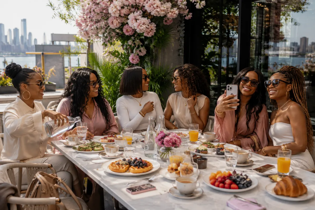 Women enjoying an elegant brunch gathering