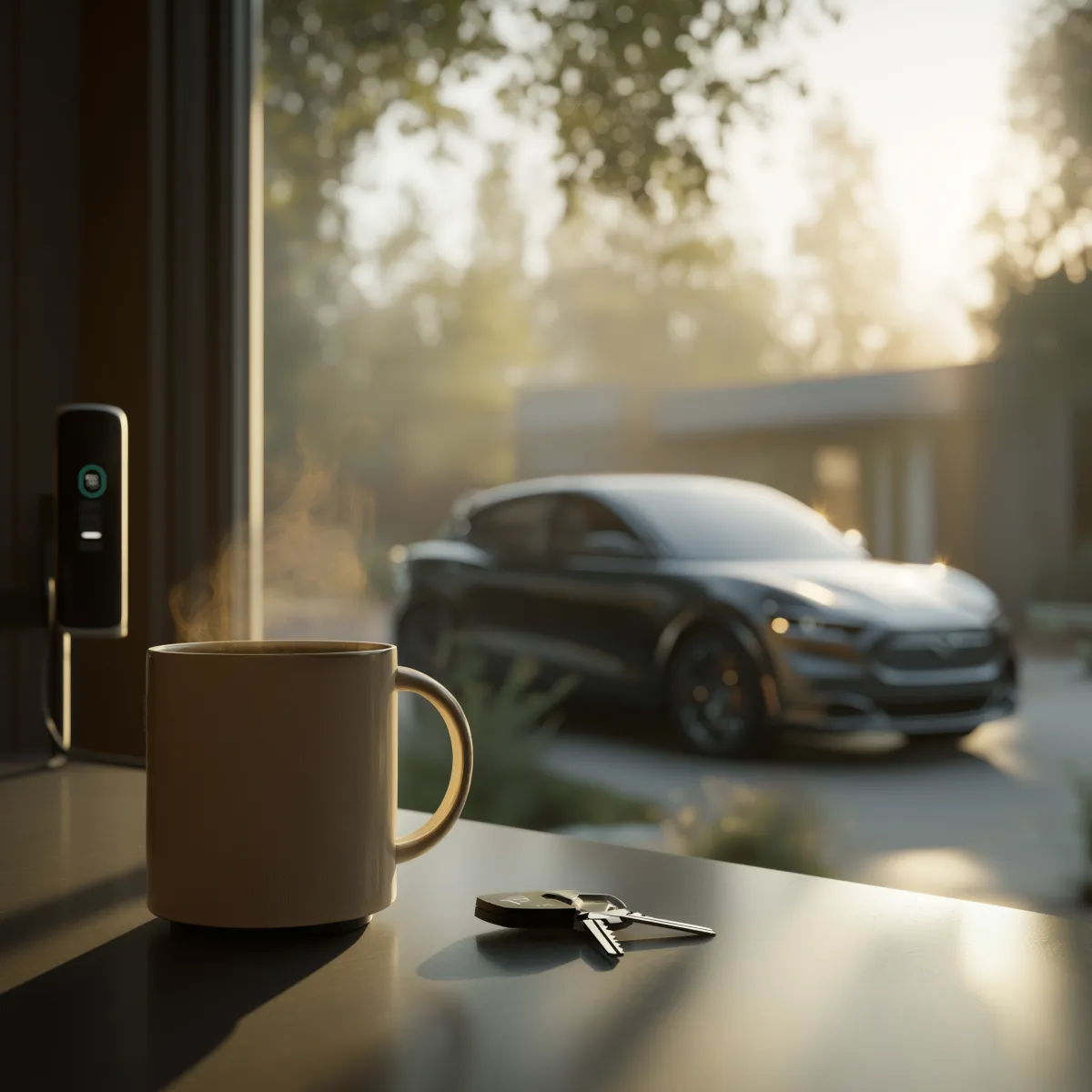 Native plant landscaping with soft natural light