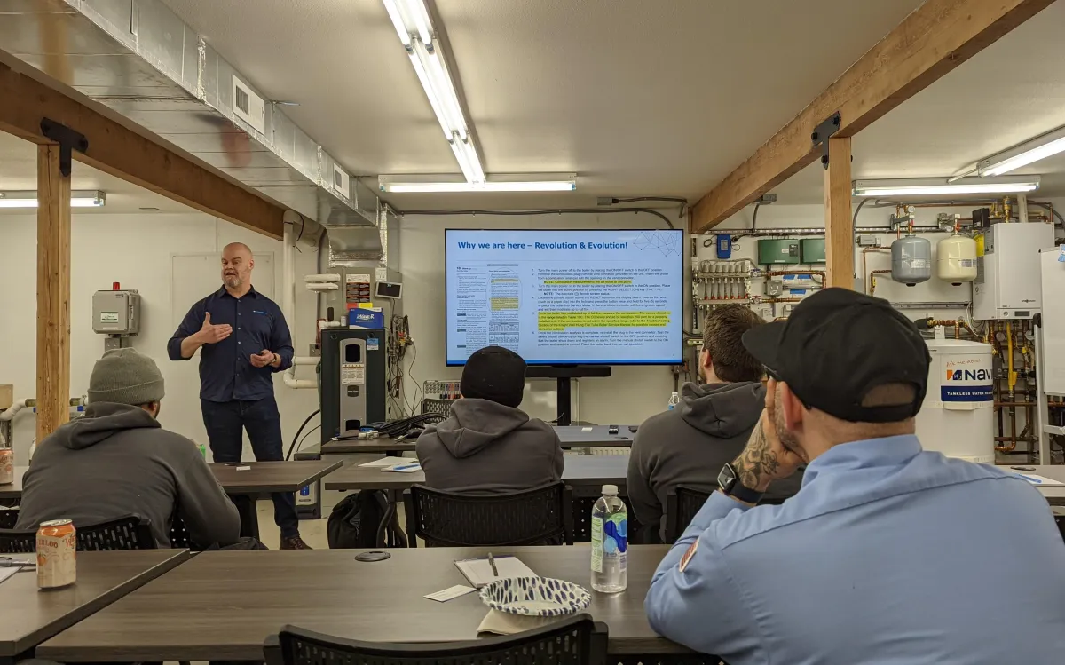 Group of technicians in a training class