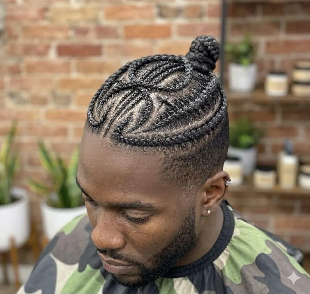 man wearing gold-colored earring