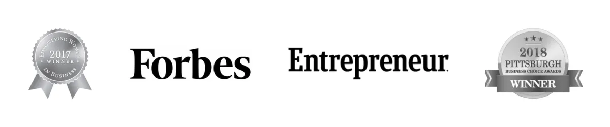 Published in Forbes and Entrepreneur; 2017 Empowering Women in Business award winner; 2018 Pittsburgh Business Choice Award winner
