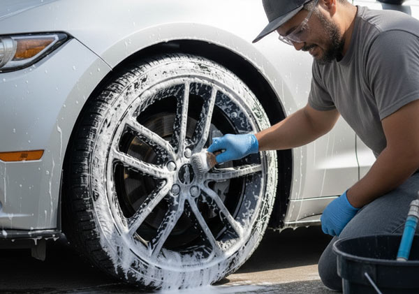 John from Wax on Warriors Detailing Car Rim