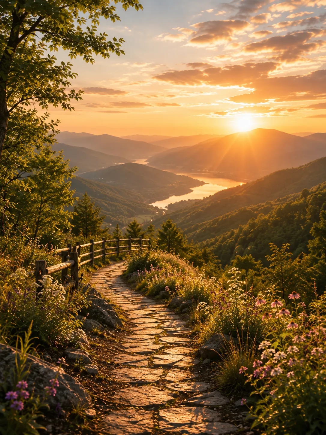 Serene workspace and abundance imagery