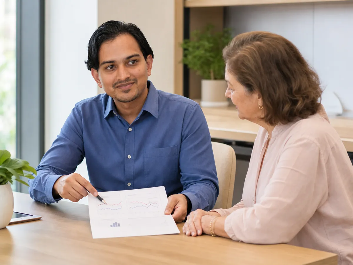 Audiologist explaining hearing test results to a client at Essence Audiology