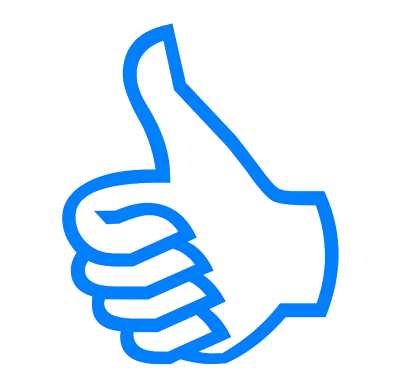 thumbs up signifying immediate relief from earwax blockage