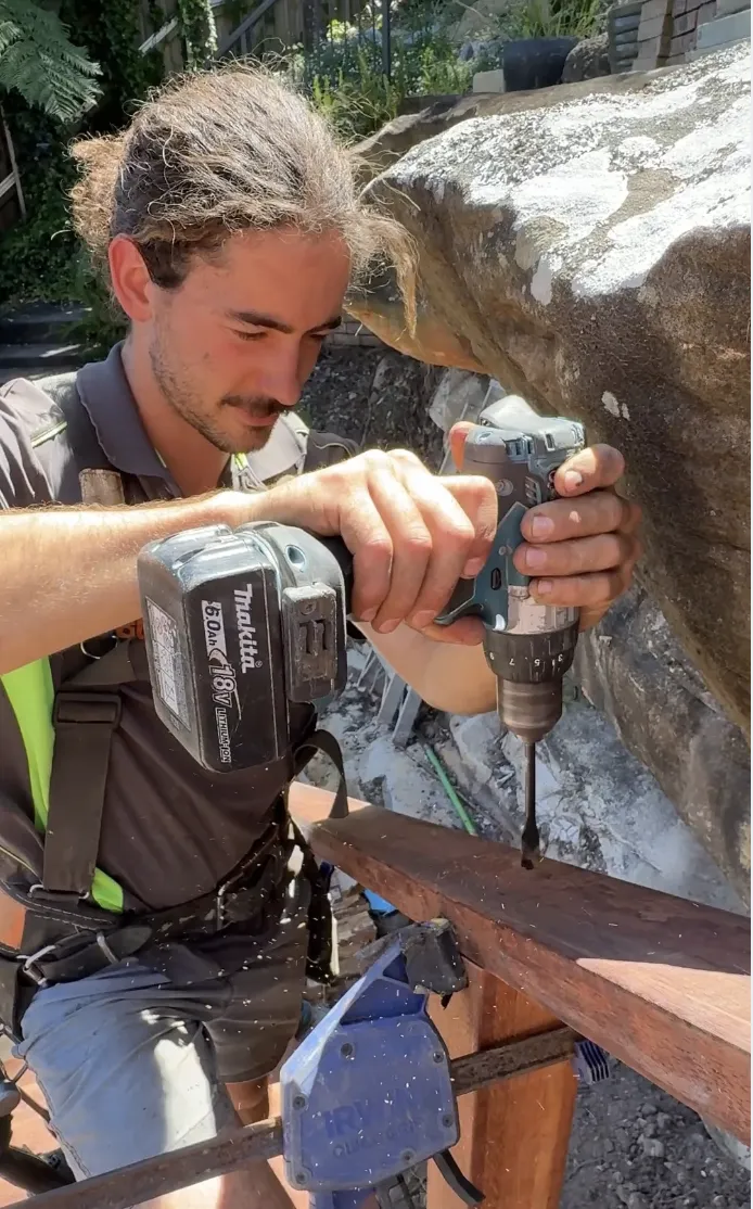 Sharpe & Co carpenter on-site during a Sydney renovation build