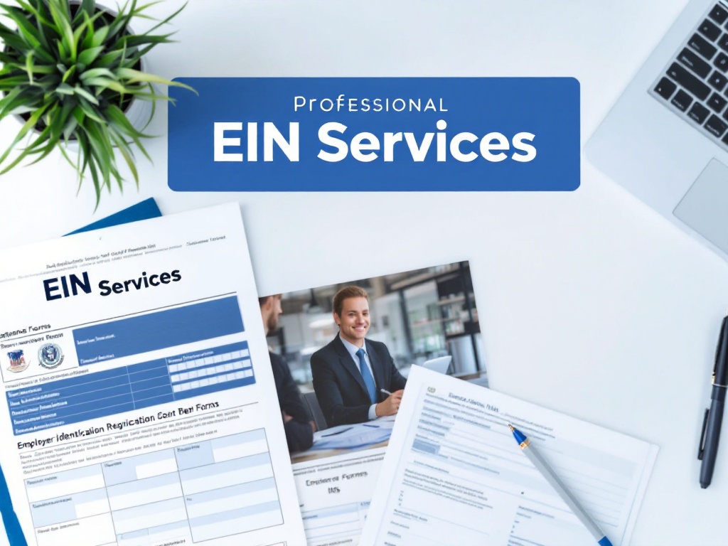 EIN application and processing services featuring IRS forms and documentation, highlighting Justice Accounting's expert EIN registration assistance in Melbourne