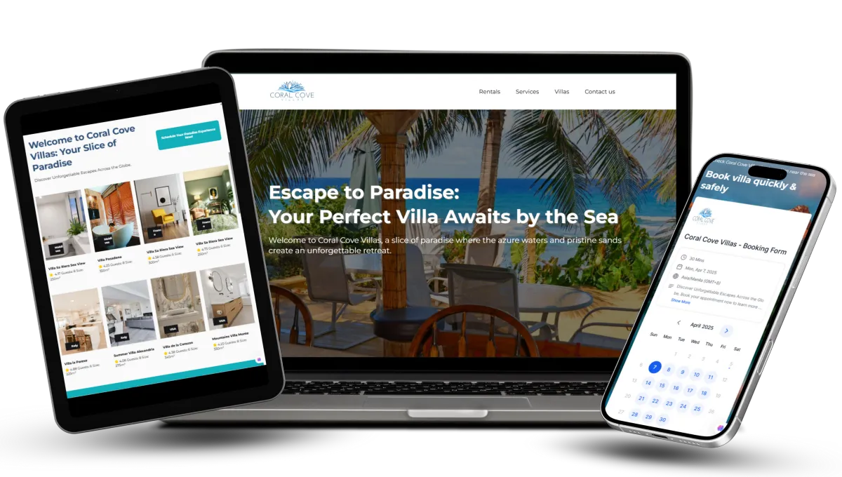 Coral Cove Villas - GHL Booking Funnel Portfolio By Tainy Bayno
