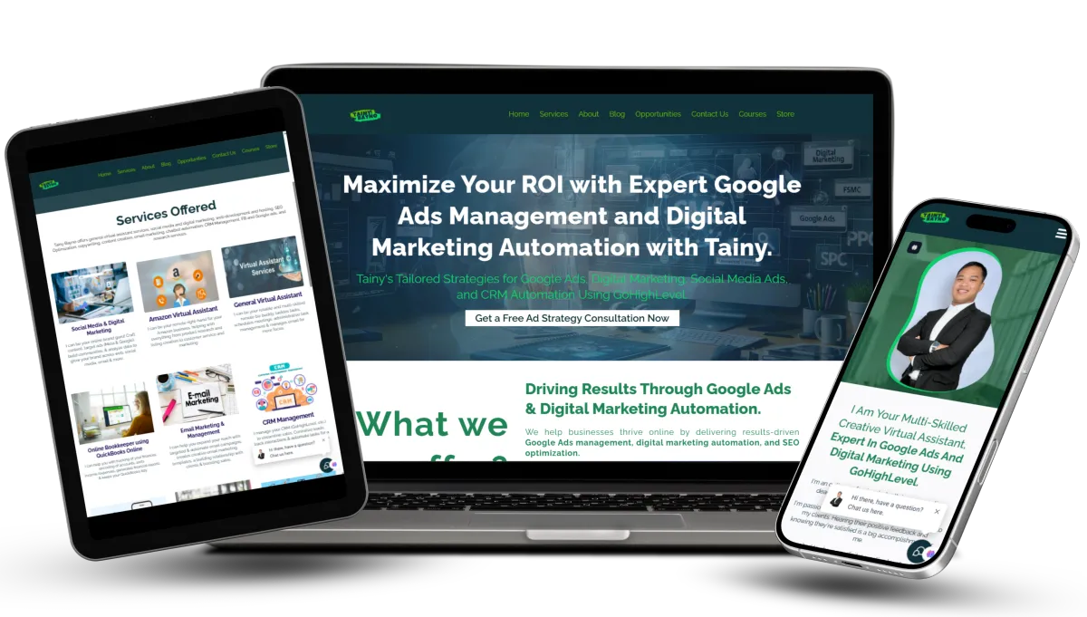 Tainy Bayno Personal Website Build using GoHighLevel