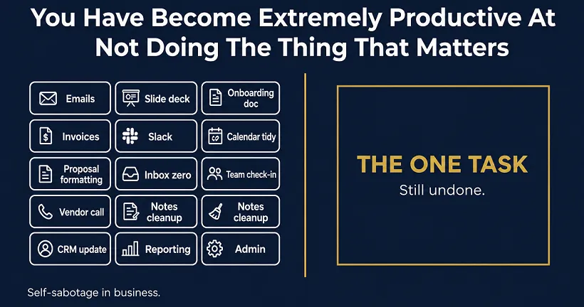 Self-Sabotage in Business: Why We Avoid the High-Leverage Tasks That Matter