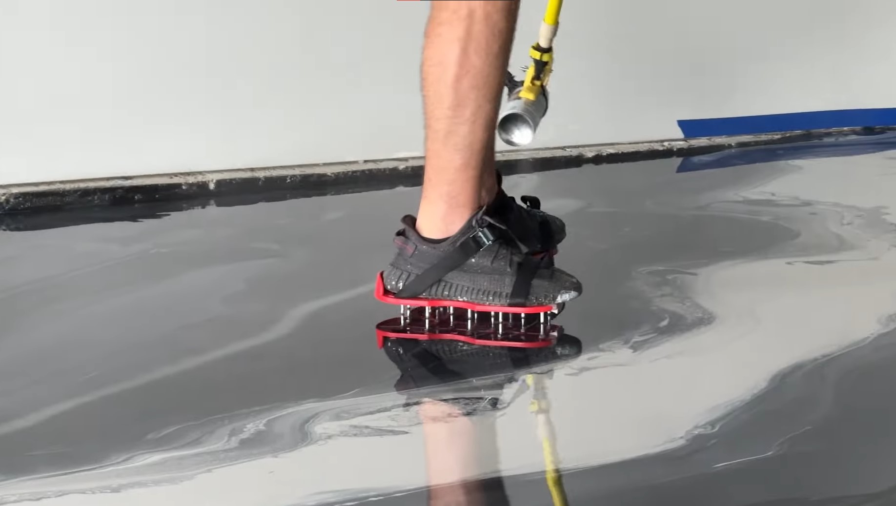 black shoes with epoxy spike shoes, spray metallic epoxy