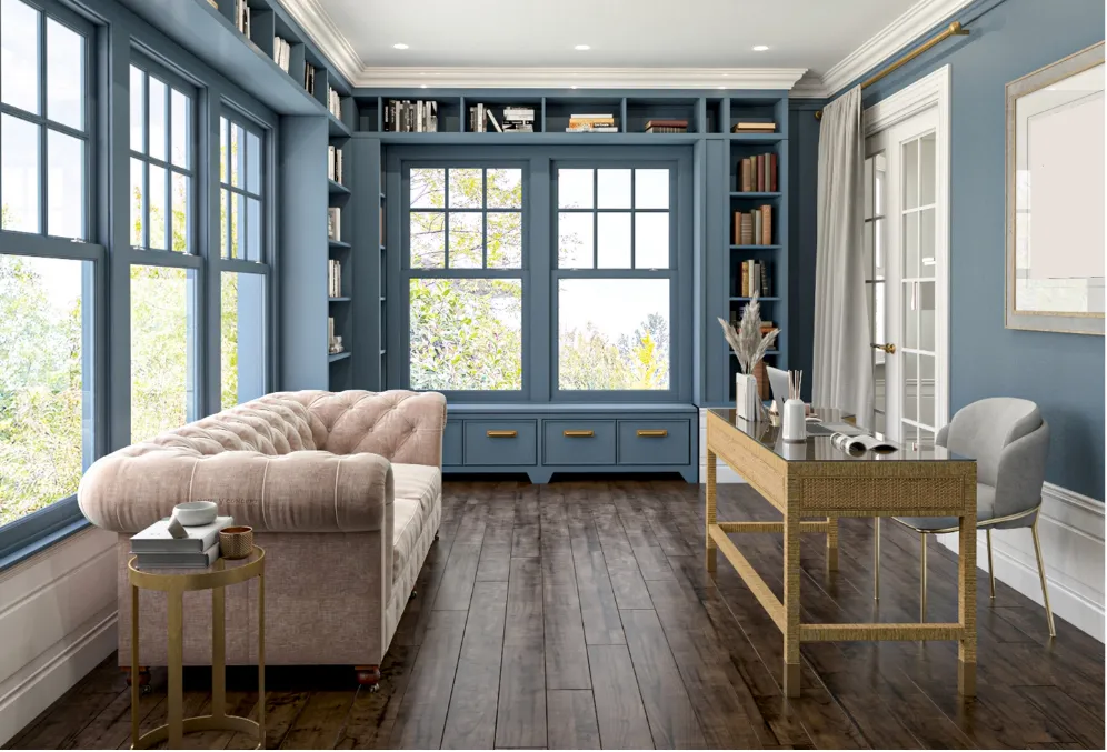 Finished hardwood flooring installed in a bright residential interior