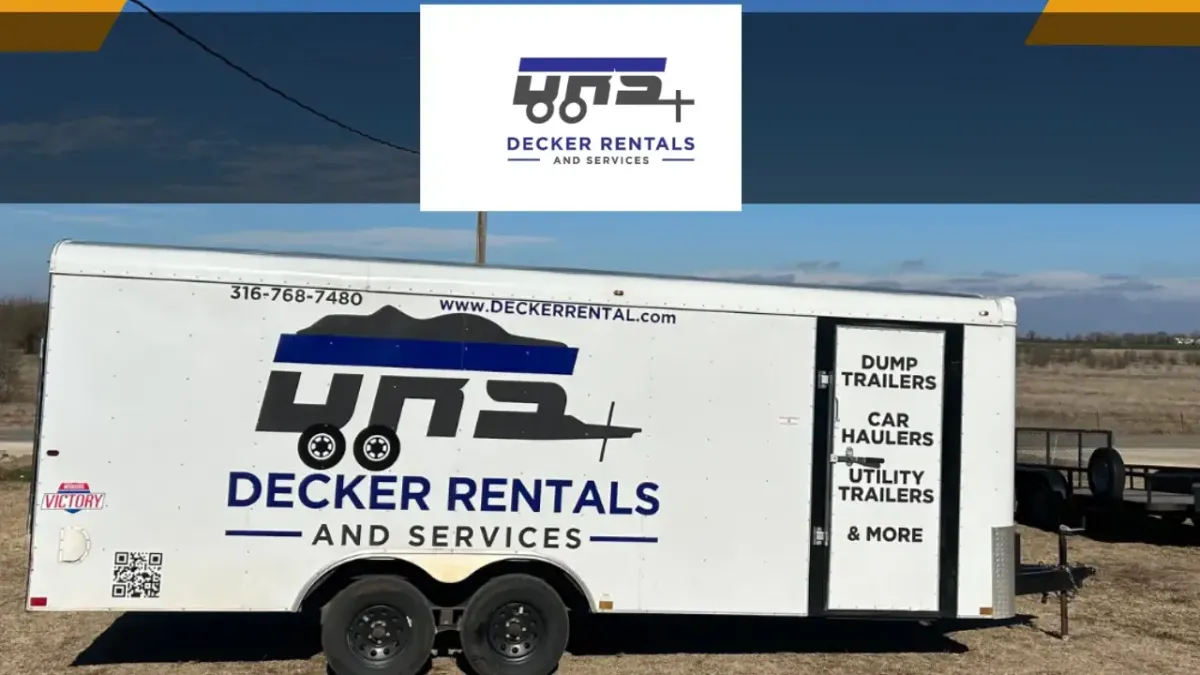 Enclosed trailer for weather-protected cargo transport during Kansas storm season at Decker Rentals and Service in Wichita