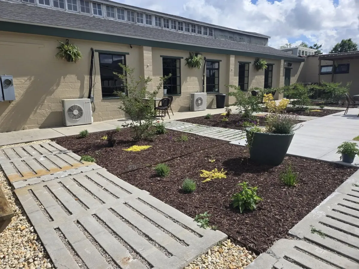 Mulch garden and walkways