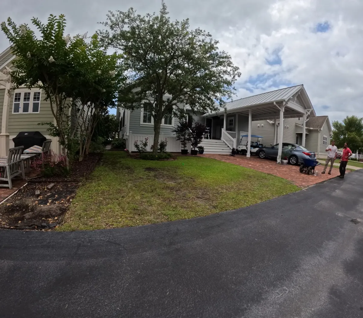 Residential yard landscaping