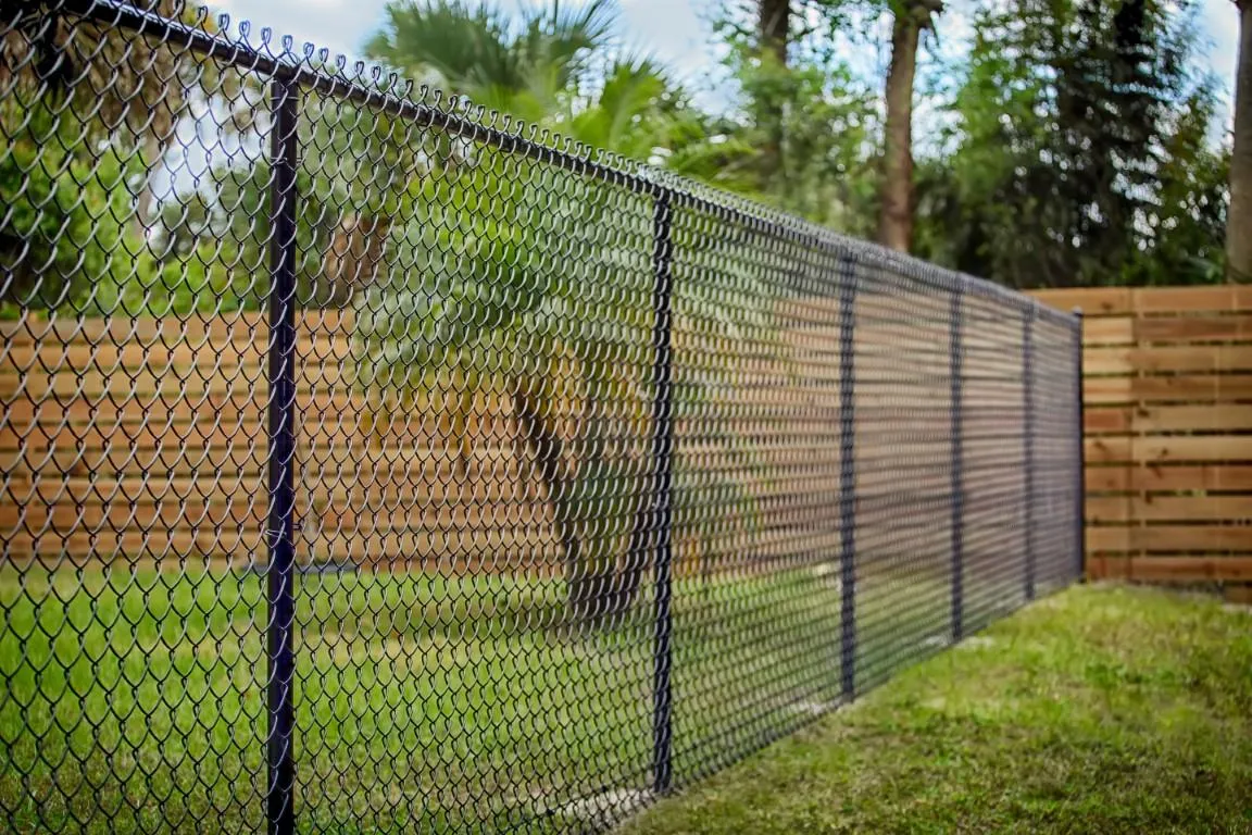 photo of black chain link fence Weston FL