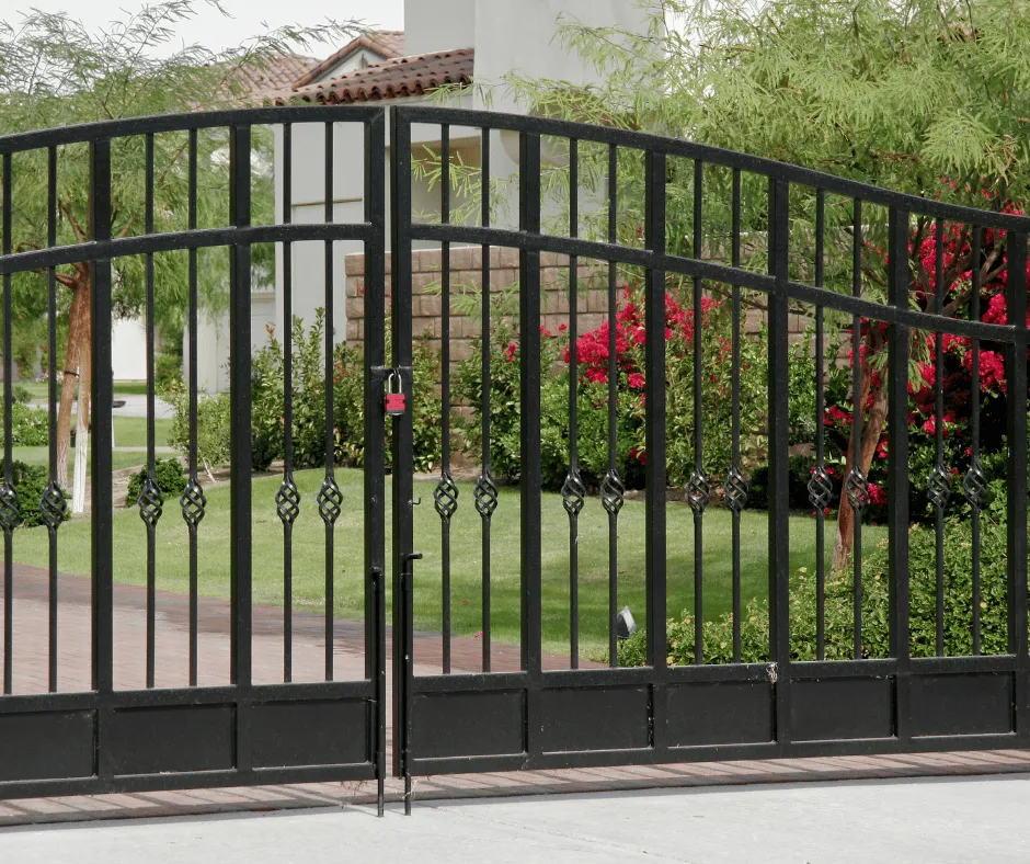 photo of double metal entrance gate Weston, FL