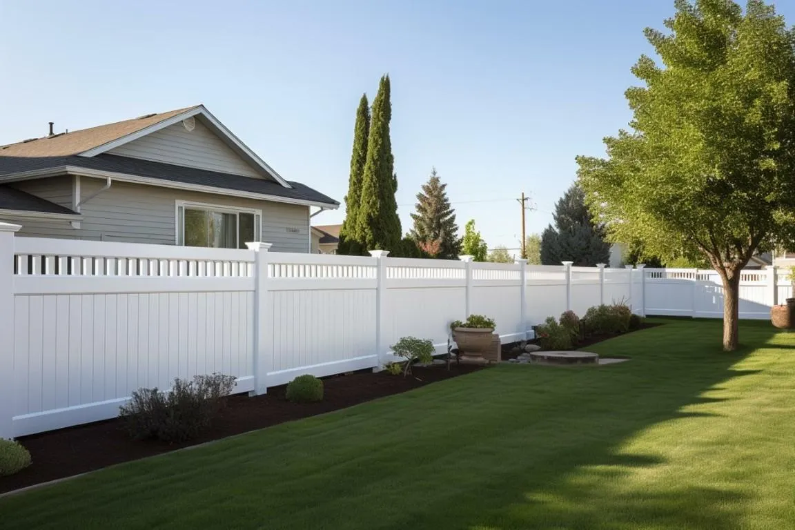 Photo of white vinyl fence Weston, FL