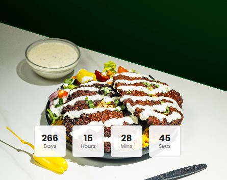 Tikka Chicken Wrap sliced to show filling