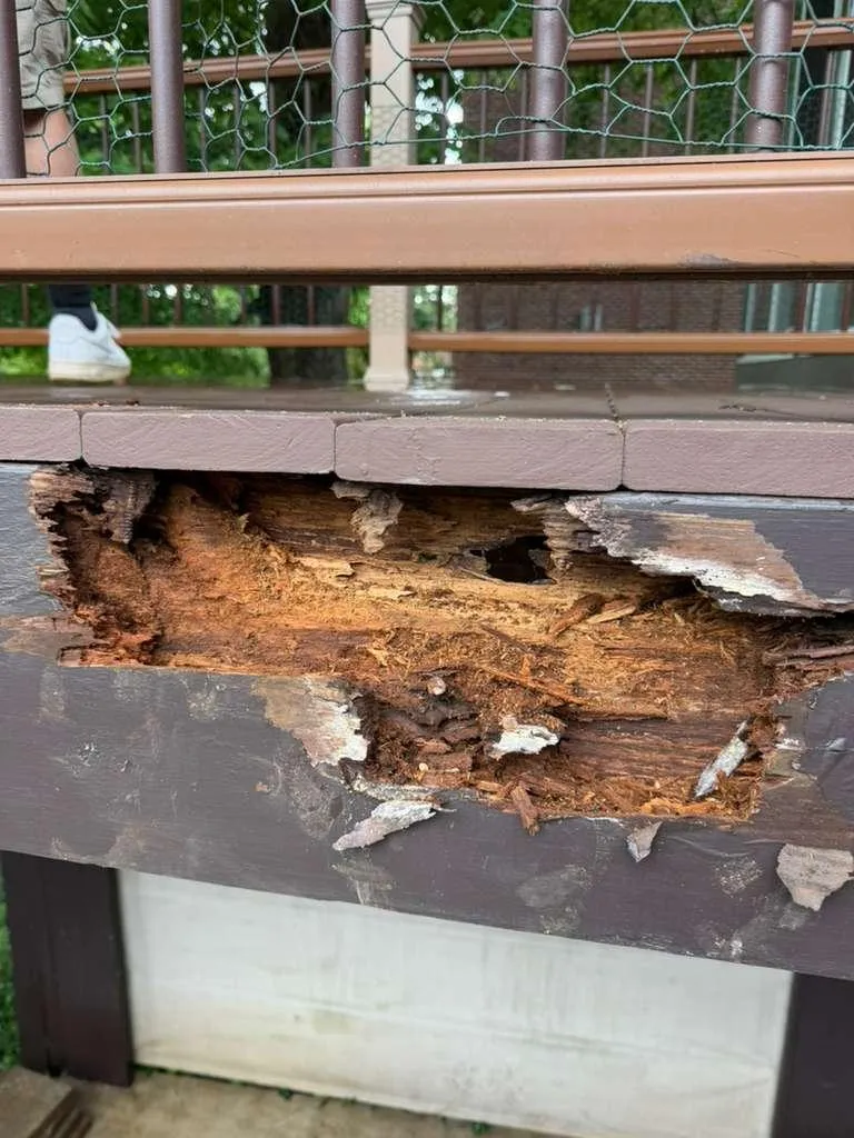Rotten deck wood repair by Bottom To Topps Handyman Services in Louisville, KY.